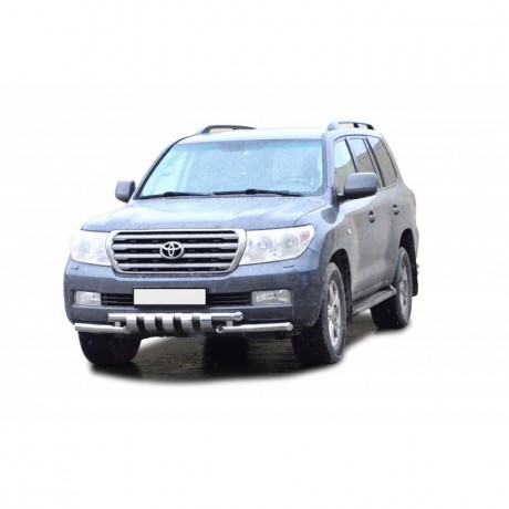 Защита переднего бампера «Труба двойная» Люкс (d63,5) для Toyota Land Cruiser 200 (2007-2011)(Окрашенное) купить недорого с доставкой в Апатиты