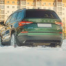 Имитация насадок глушителя SPACE GRAY (серый глянец) для Skoda Kodiaq (2016-н.в.) купить недорого с доставкой в Апатиты