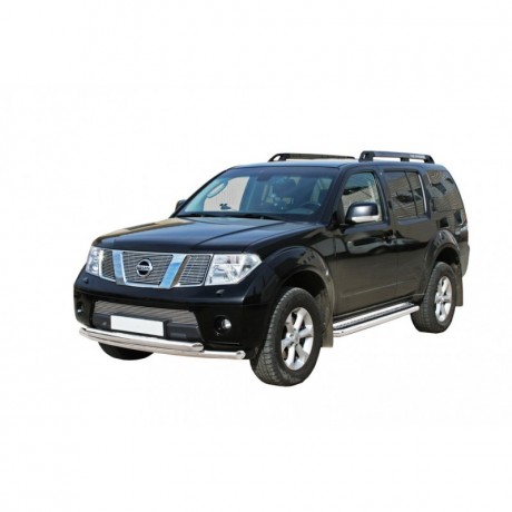 Защита переднего бампера «Труба двойная» (d63,5) для Nissan Pathfinder (2010-2014)(Окрашенное) купить недорого с доставкой в Апатиты