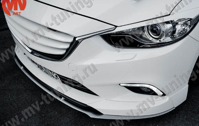 Сплиттер переднего бампера под клыки № 1 "SkyActivSport" для Mazda 6 (2013-н.в.) купить недорого с доставкой в Апатиты