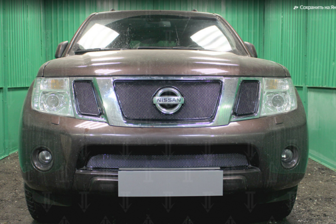 Защита радиатора "PREMIUM" Nissan Pathfinder, Navara (2010-2015) верх, чёрная купить недорого с доставкой в Апатиты