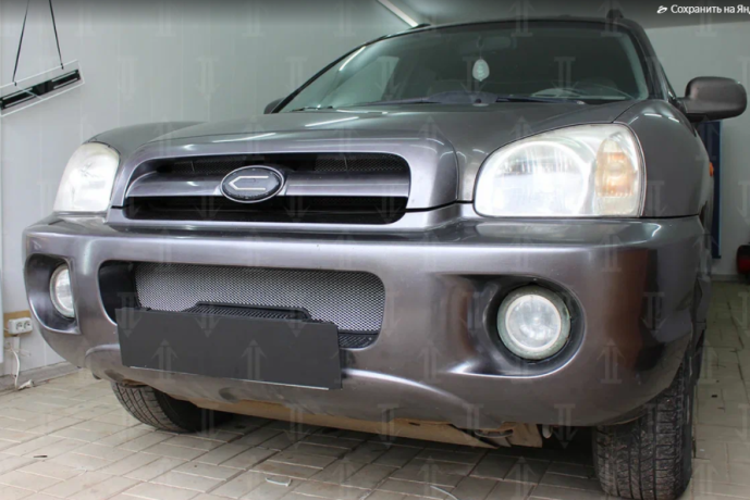 Защита радиатора "Standart" Hyundai Santa Fe (2000-2006) низ, хром купить недорого с доставкой в Апатиты