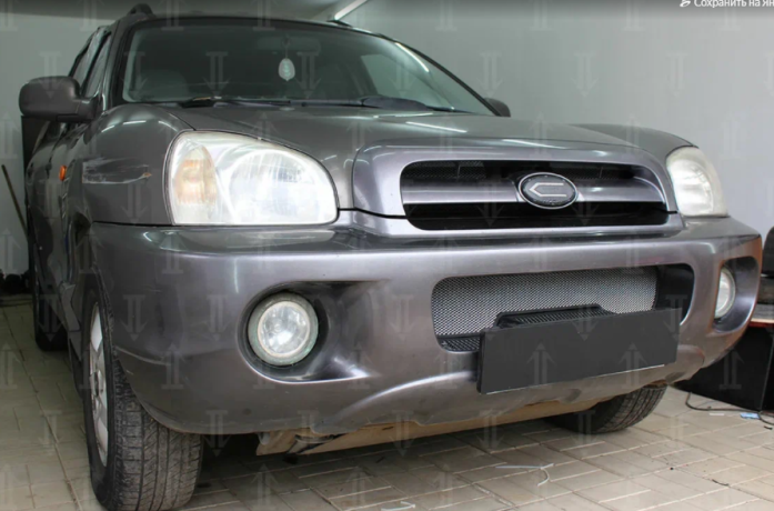 Защита радиатора "Standart" Hyundai Santa Fe (2000-2006) низ, хром купить недорого с доставкой в Апатиты