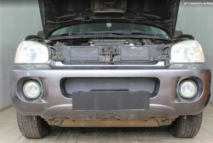 Защита радиатора "Standart" Hyundai Santa Fe (2000-2006) низ, хром купить недорого с доставкой в Апатиты