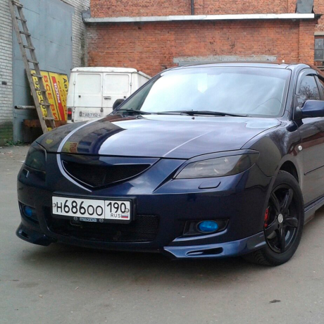 Накладки на фары (реснички) "Длинные" Mazda 3 седан (2003-2009) купить недорого с доставкой в Апатиты