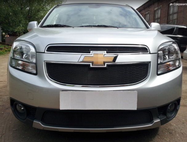 Защита радиатора "Standart" Chevrolet Orlando (2009-2015) верх, чёрная купить недорого с доставкой в Апатиты