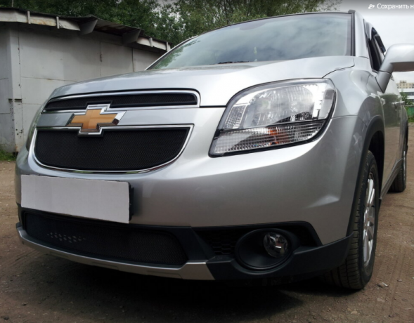 Защита радиатора "Standart" Chevrolet Orlando (2009-2015) верх, чёрная купить недорого с доставкой в Апатиты