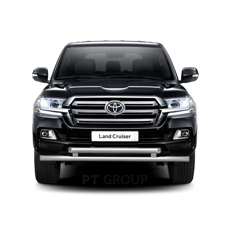 Защита переднего бампера двойная d63/63мм (НПС) Toyota Land Cruiser 200 (2014-н.в.) купить недорого с доставкой в Апатиты