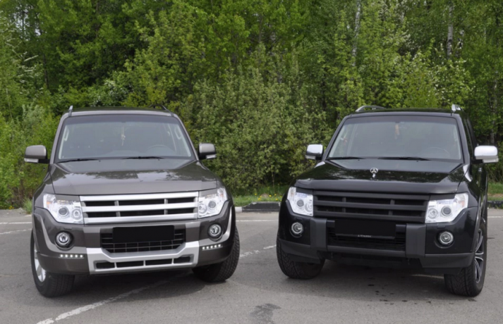 Накладка (юбка) переднего бампера "Broomer Design" (Без ДХЛ) для Mitsubishi Pajero IV (2006-2015) купить недорого с доставкой в Апатиты