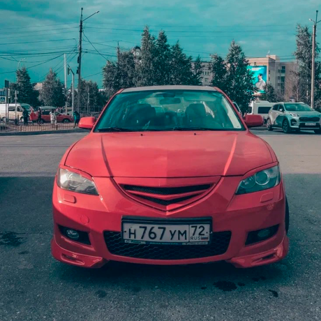 Решетка радиатора "Полоска" для Mazda 3 седан, рестайлинг (2006-2009) купить недорого с доставкой в Апатиты