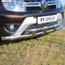 Защита переднего бампера двойная с пластинами d63/63мм (НПС) Renault Duster (2016-н.в.) купить недорого с доставкой в Апатиты