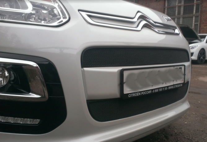 Защита радиатора "Standart" Citroen C3 Picasso (2012-2016) чёрная купить недорого с доставкой в Апатиты