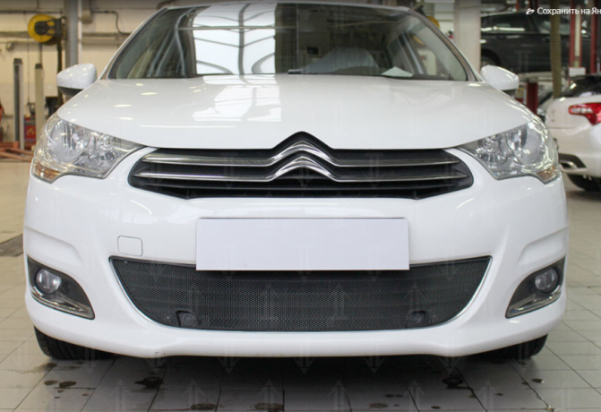 Защита радиатора "Standart" Citroen C4 (2010-2015) под парктроник, чёрная купить недорого с доставкой в Апатиты