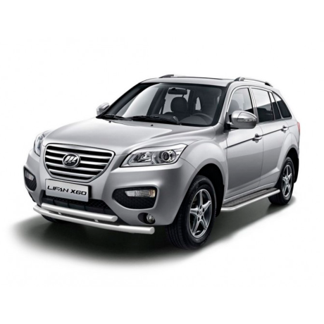 Защита переднего бампера двойная d63/51мм (НПС) Lifan X60 (2012-2016 г.в.) купить недорого с доставкой в Апатиты