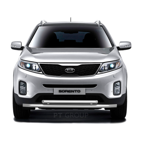 Защита переднего бампера двойная d63/51мм (НПС) KIA Sorento (2014-2020 г.в.) купить недорого с доставкой в Апатиты