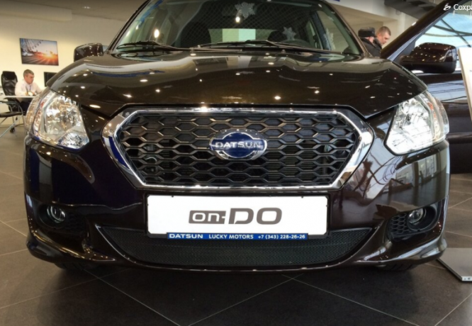 Защита радиатора "Standart" Datsun on-Do (2014-н.в.) чёрная купить недорого с доставкой в Апатиты