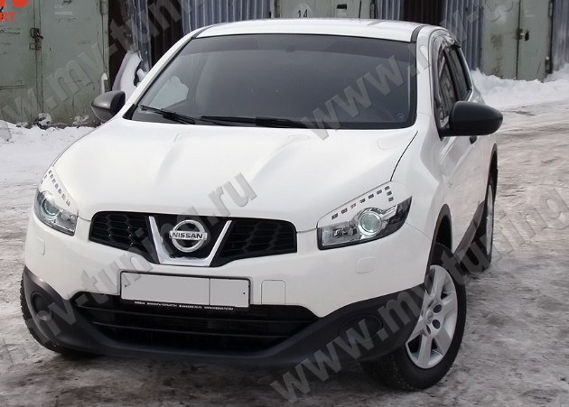 Накладки на фары (реснички) для Nissan Qashqai (2010-2013) купить недорого с доставкой в Апатиты