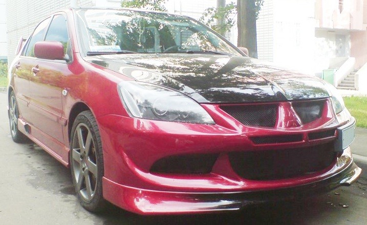 Накладка (юбка) переднего бампера "EVO" (Для бампера EVO) для Mitsubishi Lancer IX (2003-2009) купить недорого с доставкой в Апатиты