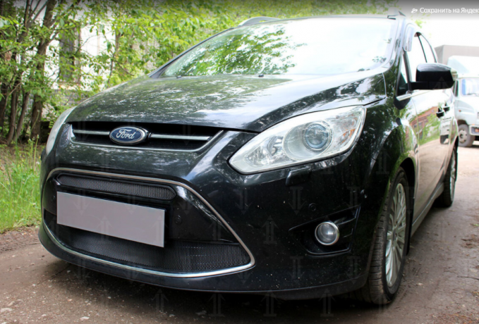 Защита радиатора "Standart" Ford C-MAX (2010-2015) чёрная купить недорого с доставкой в Апатиты