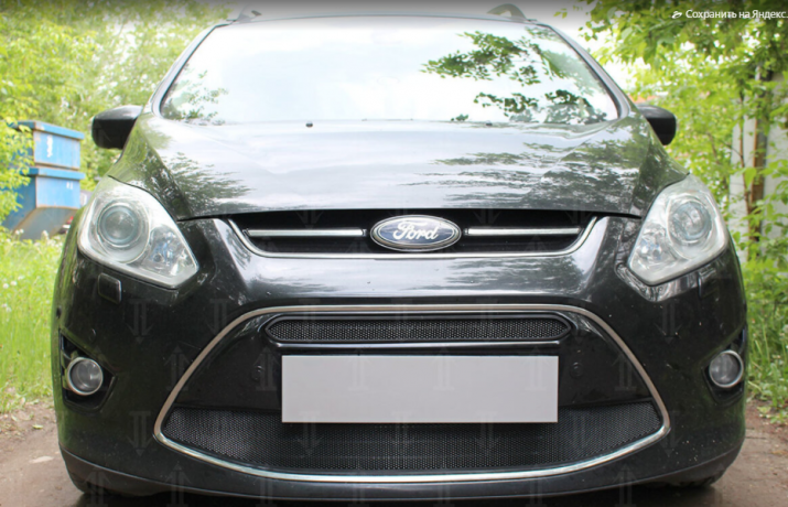 Защита радиатора "Standart" Ford C-MAX (2010-2015) чёрная купить недорого с доставкой в Апатиты