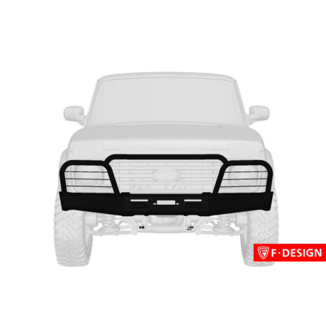 силовой передний бампер f-design с площадкой под лебедку с защитными дугами для L@DA 4x4 (окраска стандарт) купить недорого с доставкой в Апатиты