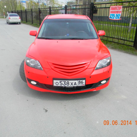 Решетка радиатора "Две полоски" для Mazda 3, хэтчбэк (2003-2009) купить недорого с доставкой в Апатиты