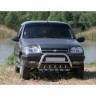 Кенгурин с дополнительной защитой двигателя «Низкий» (d63.5) B@3 2123 "Chevrolet Niv@", нержавеющая сталь купить недорого с доставкой в Апатиты