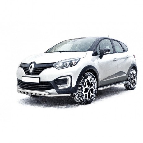 Защита переднего бампера «Труба двойная» (d51) для Renault Kaptur (2016-н.в.)(Окрашенное) купить недорого с доставкой в Апатиты