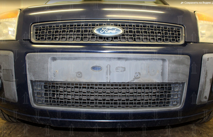 Защита радиатора "Standart" Ford Fusion (2005-2012) верх, чёрная купить недорого с доставкой в Апатиты
