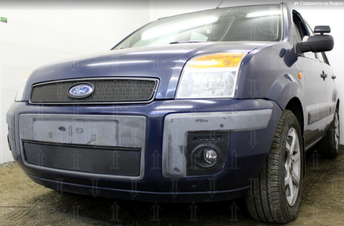 Защита радиатора "Standart" Ford Fusion (2005-2012) верх, чёрная купить недорого с доставкой в Апатиты