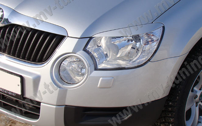Накладки на фары (реснички) для Skoda Yeti (2009-2012) купить недорого с доставкой в Апатиты
