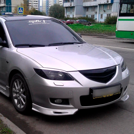 Накладки на фары (реснички) Короткие Mazda 3, седан (2003-2009) купить недорого с доставкой в Апатиты