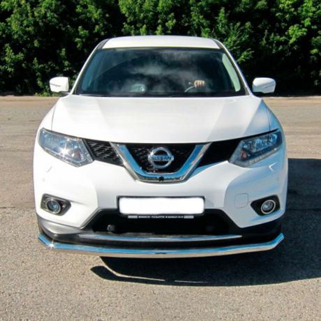 Защита переднего бампера одинарная d63мм (НПС) Nissan X-Trail (2015-н.в.) купить недорого с доставкой в Апатиты