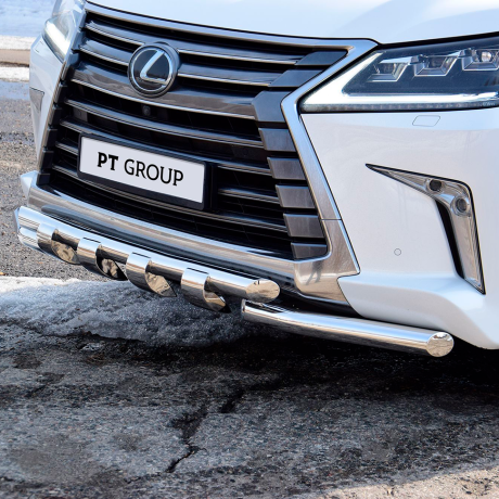 Защита переднего бампера двойная с зубьями d63/63мм (НПС) LEXUS 450D (2015-н.в.) купить недорого с доставкой в Апатиты