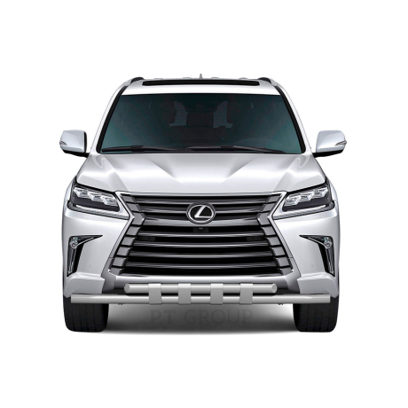 Защита переднего бампера двойная с пластинами d63/63мм (НПС) LEXUS 450D (2015-н.в.) купить недорого с доставкой в Апатиты