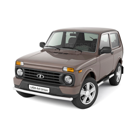 Защита порогов с накладками d76мм (НПС) L@DA "4х4 2121" 1995-/ "4x4 URBAN" 2015- купить недорого с доставкой в Апатиты