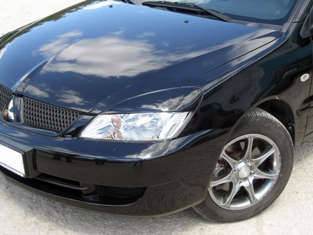 Накладки на фары (реснички) широкие var №2 для Mitsubishi Lancer IX (2004-2007) купить недорого с доставкой в Апатиты